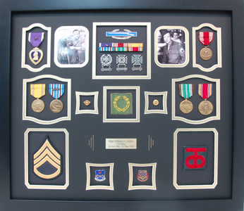 WWII Purple Heart Recipient Shadow Box Display