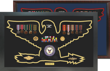 14" x 24" Colonel/Captain Rank Shaped Shadow Box Display Frame