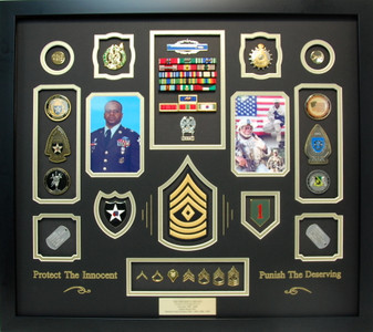 Army First Sergeant Retirement Shadow Box Display