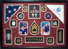 U.S. Army Medical Dual Flag Shadow Box Display