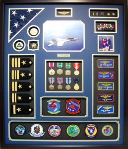 U.S. Navy CDR Retirement Shadow Box Display