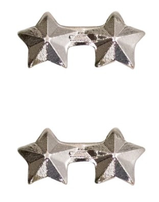 Ribbon Attachment 3/16” Two Star Silver – pair
