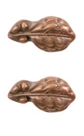 Ribbon Attachment 5/16” One Bronze Oak Leaf  - pair   