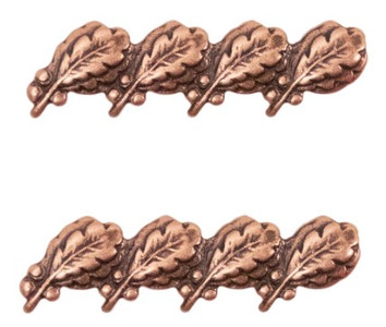 Ribbon Attachment 5/16” Four Oak Leaf Bronze Cluster - pair     