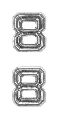 Ribbon Attachments Number 8 – silver - pair