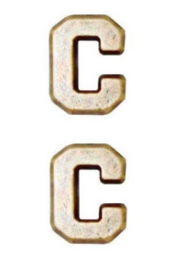 Ribbon Attachment Letter C - 1/4” - bronze - pair
