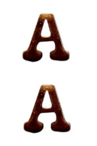 Ribbon Attachment Letter A - bronze - pair