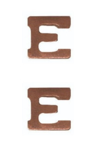 Ribbon Attachment Letter E - bronze - pair
