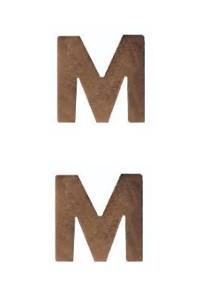 Ribbon Attachment Letter M - bronze - pair