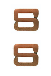 Ribbon Attachment Letter S - bronze - pair