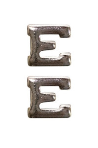 Ribbon Attachment Letter E - large - silver - pair