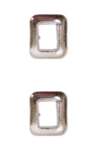Ribbon Attachment Letter O -  silver - pair