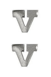 Ribbon Attachment Letter V - 1/4” - silver - pair