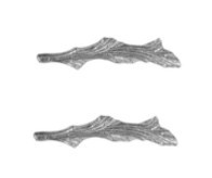 Ribbon Attachments Palm - 9/16” - silver - pair