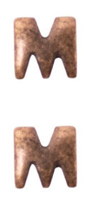 Miniature Medal Attachment Letter M – bronze – pair