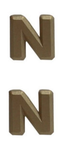 Miniature Medal Attachment Letter N – brass – pair