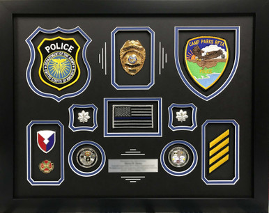 Department of the Army Police Shadow Box Frame Display