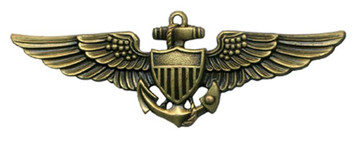 Navy Badge: Aviator - regulation size, antique gold