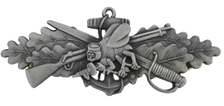 Navy Badge: Seabee Combat Warfare Specialist Enlisted – Oxidized