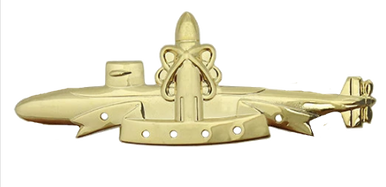 Navy Badge: SSBN Submarine Deterrent Patrol - regulation size, 24k gold