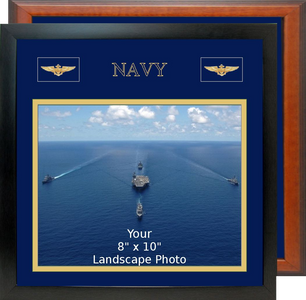 13" x 13" Navy Breast Badges Landscape Photo Frame