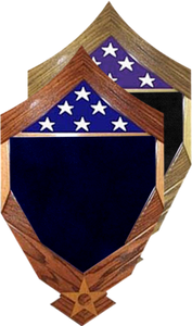 SMSgt Stripes over Air Force Logo Shadow Box w/ 3' x 5' Flag Window