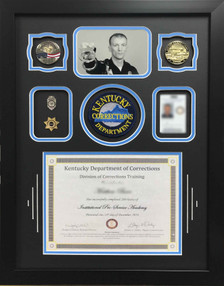 Corrections Training Certificate Shadow Box Display