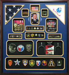 Double Flag U.S. Army Retirement Display Frame
