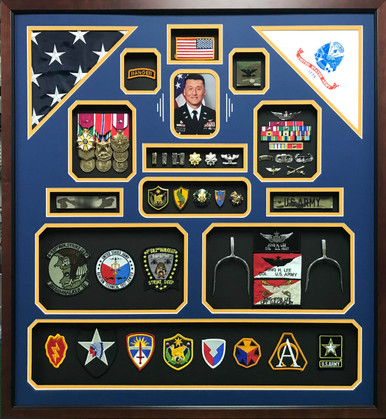 Double Flag U.S. Army Retirement Display Frame