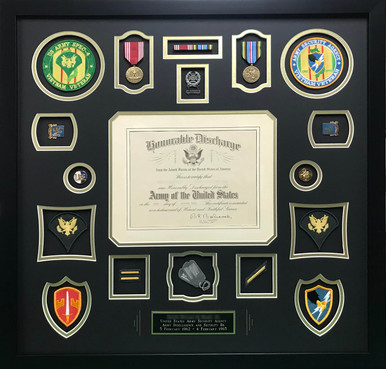 Vietnam Veteran U.S. Army Shadow Box Display Frame