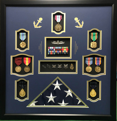 U.S. Navy Shadow Box with Flag