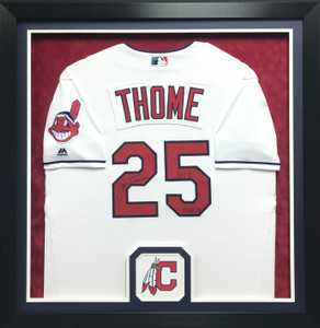 Cleveland Indian Autograph Baseball Jersey Display Frame