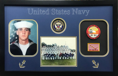 US Navy Photo Frame with Patches