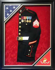 USMC Uniform Shadow Box Display Frame