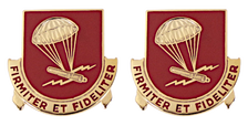 Army crest - 377TH Field Artillery Regiment  Motto - FIRMITER ET FIDELITER