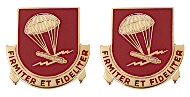 Army crest - 377TH Field Artillery Regiment  Motto - FIRMITER ET FIDELITER