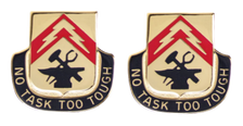 Army crest - 215th Support Battalion Motto -  No Task Too Tough