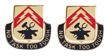 Army crest - 215th Support Battalion Motto -  No Task Too Tough