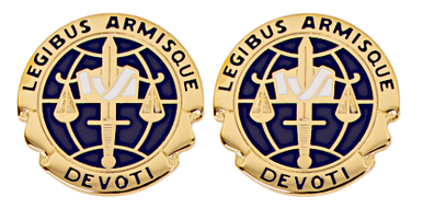 Army crest - Legal Services Agency Motto - Legibus Armisque Devoti