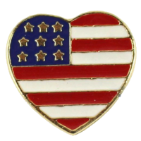 Lapel Pin - American Heart Flag