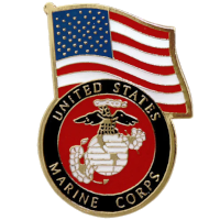 Lapel Pin - United States Flag with Marine Corps Emblem