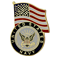 Lapel Pin - United States flag with Navy Emblem