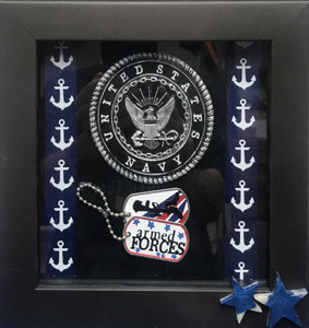7" x7"  U.S. Navy Handmade-Hand Painted Medallion Frame