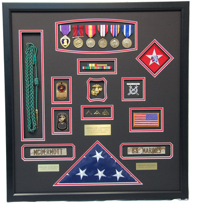 United States Marine Corps Shadow Box Display - Military Memories and More