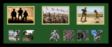 10" x 24" United States Army Triple Photo Frame w/ Photo Font