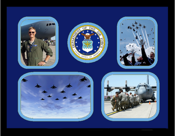 11" x 14" United States Air Force 4 Photo Collage w/ Seal- Horizontal