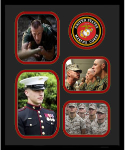  11" x 14" United States Marine Corps 4 Photo Collage w/ Seal-Vertical