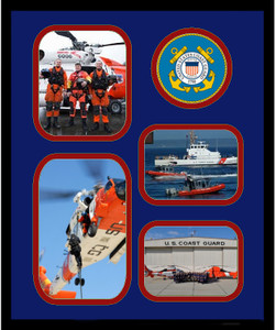 11" x 14" United States Coast Guard 4 Photo Collage w/ Seal-Vertical
