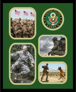11" x 14" United States Army 4 Photo Collage w/ Seal-Vertical