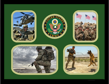 11" x 14" United States Army 4 Photo Collage w/ Seal-Horizontal